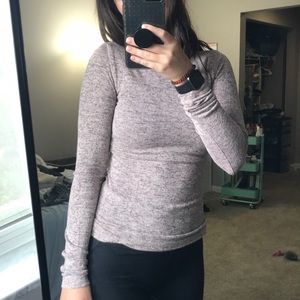 pink heathered long sleeve shirt